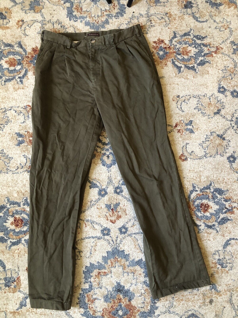 Territory Ahead Men 34x30 Green Pleated Front Straight Leg Casual Chinos Pants
